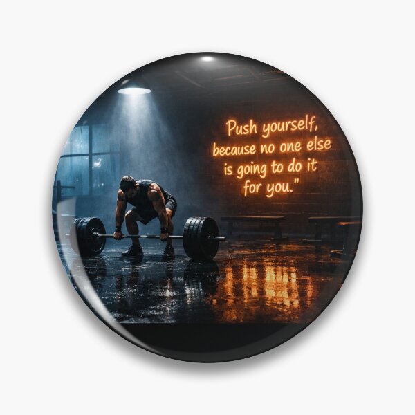 Item preview, Push yourself, because no one else is going to  do it for you Motivational Gym Quote Neon Sticker  designed and sold by TheSaif.