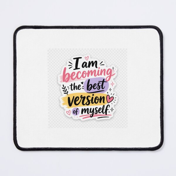 Item preview, I Am Becoming the Best Version of Myself ✨ | Positive Affirmation Sticker | Motivational Quote PNG | Self Love Aesthetic Sticker designed and sold by DigiAuraStudio.