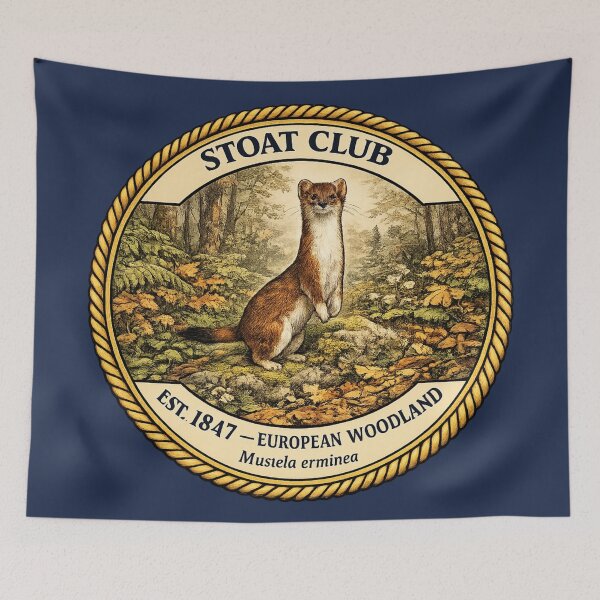 Item preview, Otter Club Vintage Badge European Woodland Art designed and sold by CalmCapy Co.