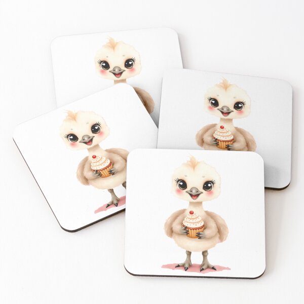 Item preview, Cute Baby Emu Holding a Cupcake designed and sold by Passionread.