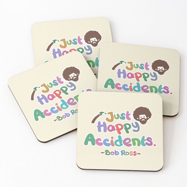 Item preview, Bob Ross Just Happy Accident Lettering Design (Colorful Version) designed and sold by Khotekmei.