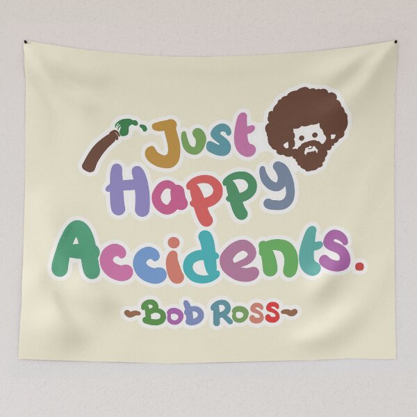 Item preview, Bob Ross Just Happy Accident Lettering Design (Colorful Version) designed and sold by Khotekmei.