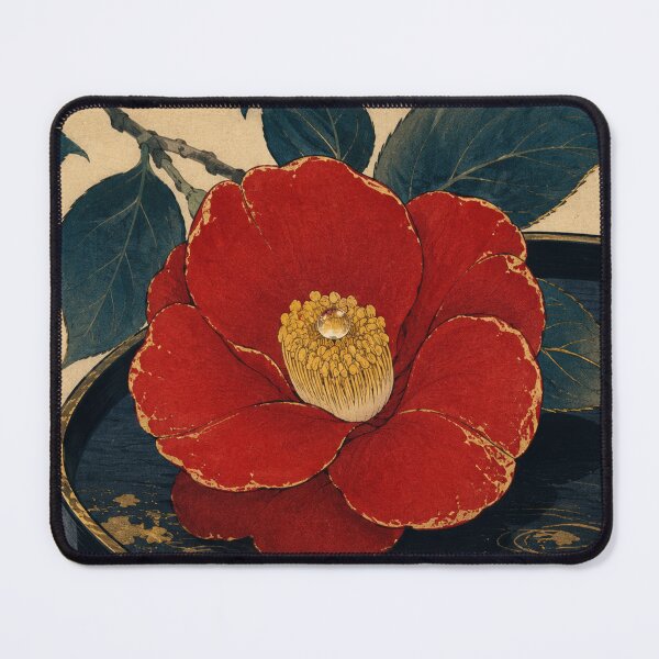 Item preview, Gilded Camellia - Vintage Japanese Flower Ukiyo-e Woodblock designed and sold by bapupa.