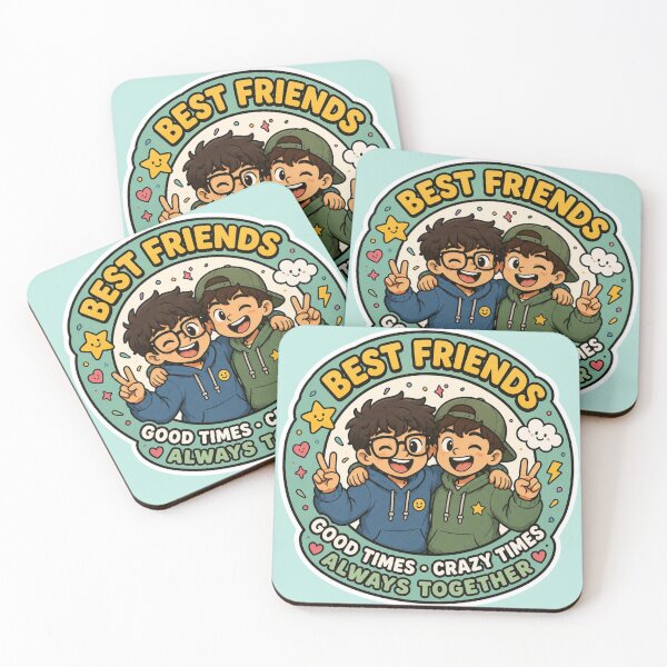 Item preview, Best Friends Always Together Cute Cartoon Sticker designed and sold by Digital_products_0111.