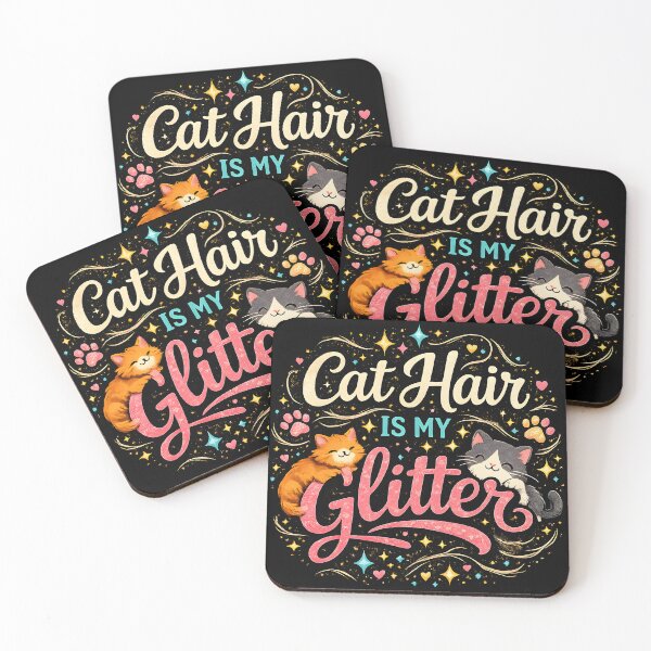 Item preview, Cat Hair Is My Glitter – Cute Cat Lover Typography Design designed and sold by blankTeeShirt.
