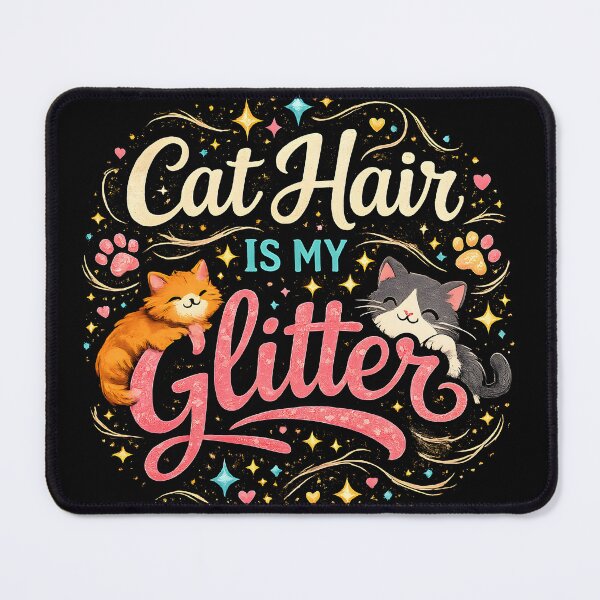 Item preview, Cat Hair Is My Glitter – Cute Cat Lover Typography Design designed and sold by blankTeeShirt.
