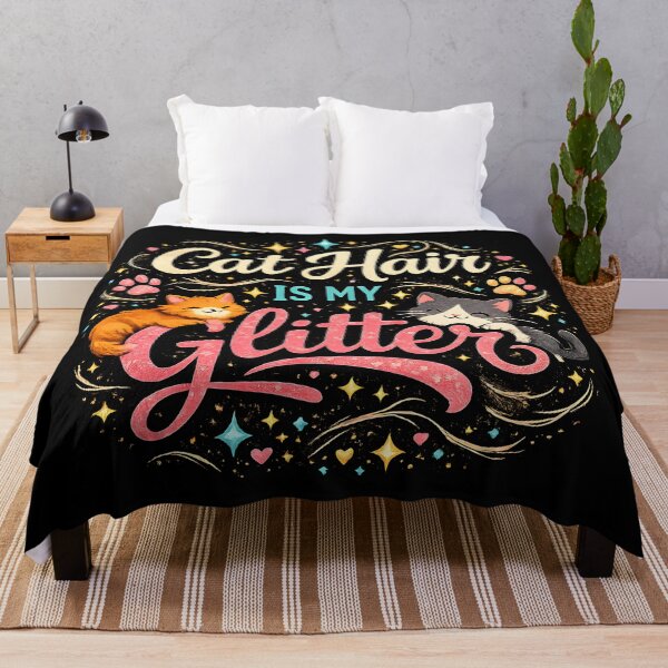 Item preview, Cat Hair Is My Glitter – Cute Cat Lover Typography Design designed and sold by blankTeeShirt.