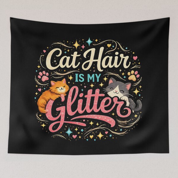Item preview, Cat Hair Is My Glitter – Cute Cat Lover Typography Design designed and sold by blankTeeShirt.