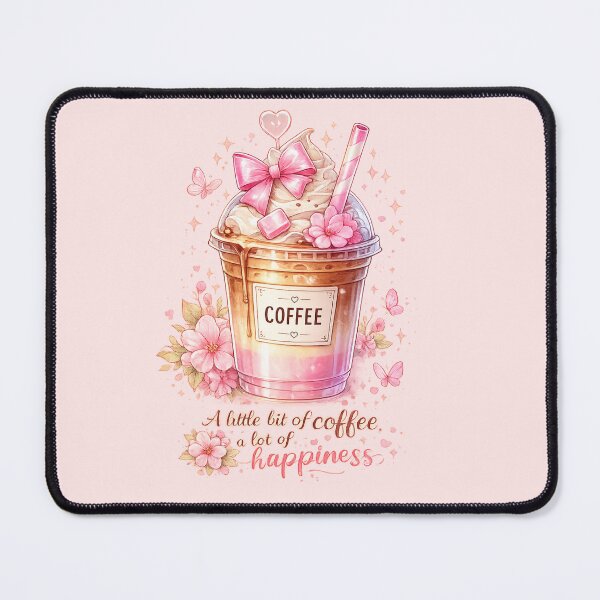 Item preview, Pastel Pink Coffee Cup Happiness designed and sold by DesignByKhayal.