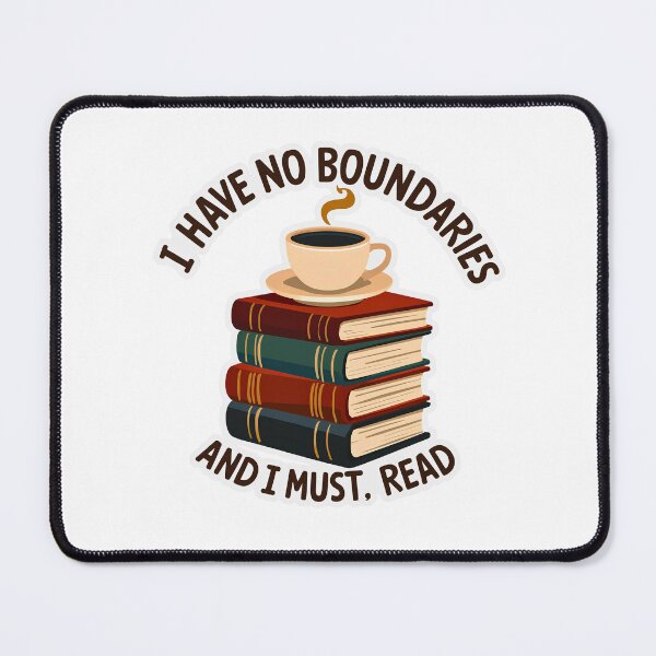 Item preview, Funny Book Lover Sticker – I Have No Boundaries and I Must Read designed and sold by Kavya Art.