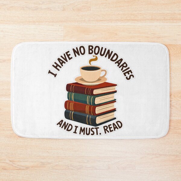 Item preview, Funny Book Lover Sticker – I Have No Boundaries and I Must Read designed and sold by Kavya Art.