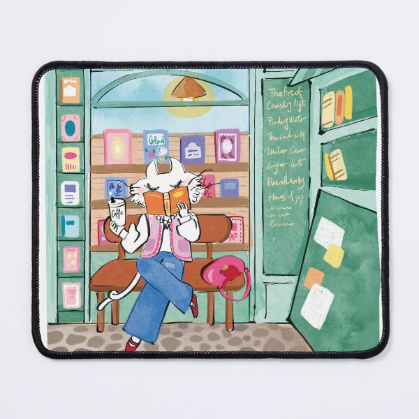 Item preview, Fashion Cat Reading Books Watercolor Illustration Art designed and sold by AeronCreative.