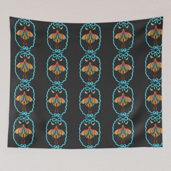 Item preview, Dreamy Cottagecore Floral Pattern | Colorful Boho Moth Art designed and sold by VirtuallyCreativ .