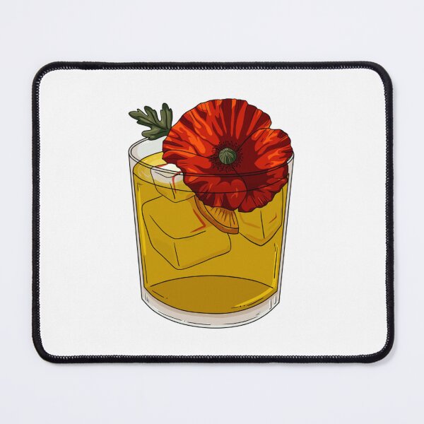 Item preview, Golden Drink With Fiery Poppy Bloom designed and sold by ShophiaCrafts.