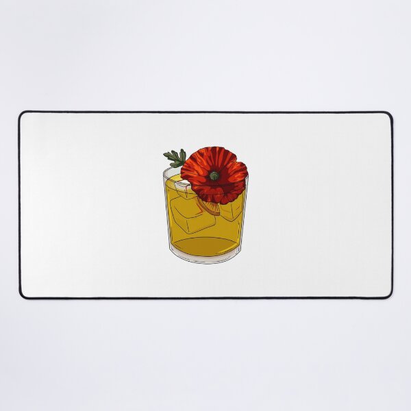 Item preview, Golden Drink With Fiery Poppy Bloom designed and sold by ShophiaCrafts.