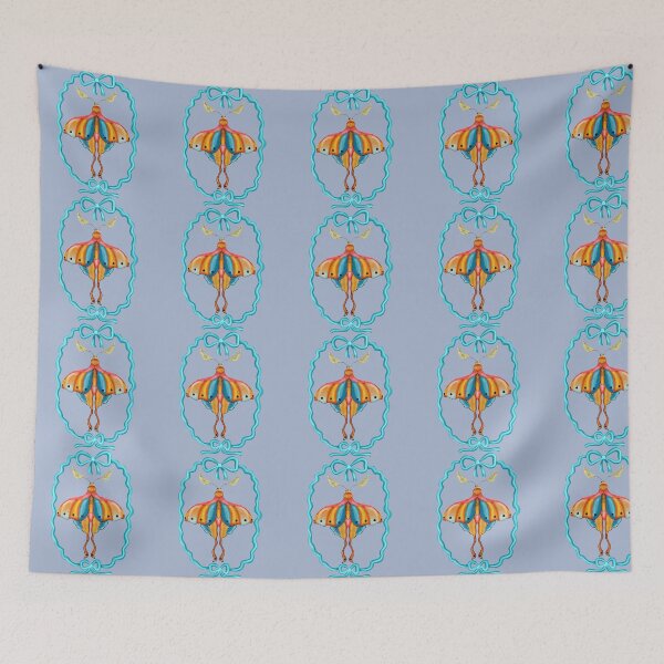 Item preview, Dreamy Cottagecore Floral Pattern | Colorful Boho Moth Art designed and sold by VirtuallyCreativ .