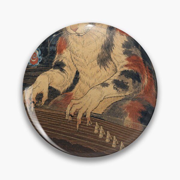 Item preview, Koto Playing Demon Cat - Vintage Japanese Ukiyo-e Woodblock  designed and sold by bapupa.