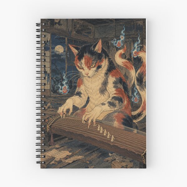 Item preview, Koto Playing Demon Cat - Vintage Japanese Ukiyo-e Woodblock  designed and sold by bapupa.