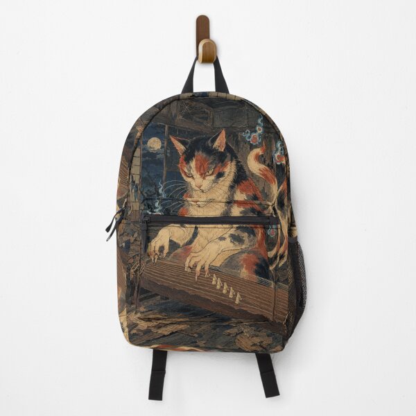 Item preview, Koto Playing Demon Cat - Vintage Japanese Ukiyo-e Woodblock designed and sold by bapupa.