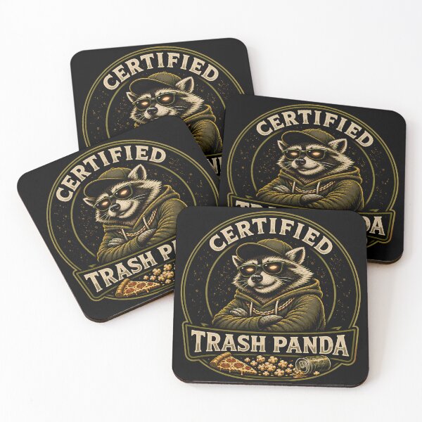 Item preview, Certified Trash Panda Vintage Raccoon Mascot Graphic T-Shirt designed and sold by clockedoutwearshop.