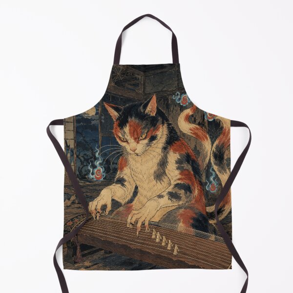Item preview, Koto Playing Demon Cat - Vintage Japanese Ukiyo-e Woodblock designed and sold by bapupa.