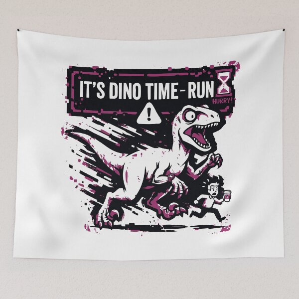 Item preview, It's Dino Time Run Funny Velociraptor designed and sold by XYZ LAB by Jesuperman.