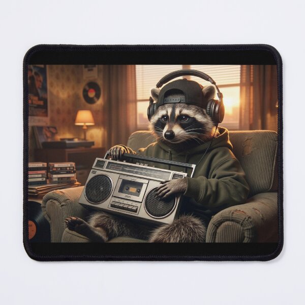 Item preview, Retro Raccoon: Lo-Fi Beats & 80s Synthwave designed and sold by Wild Hare.