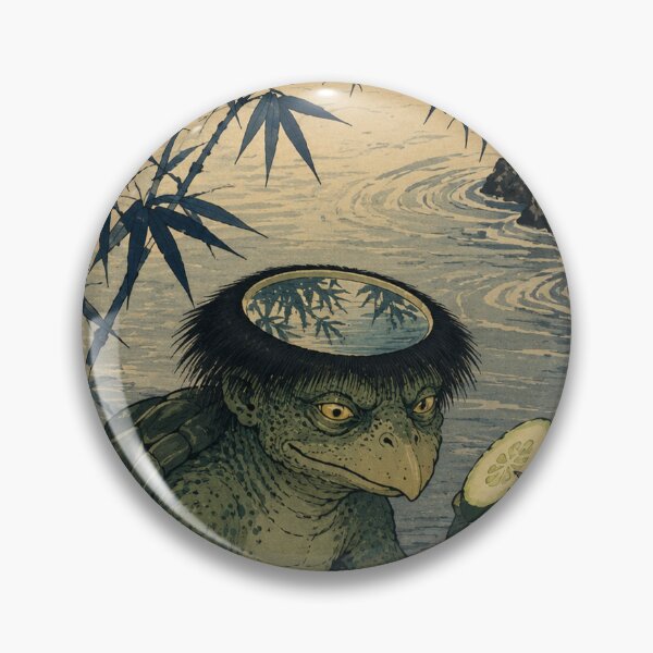 Item preview, Kappa's Cucumber Pond - Vintage Japanese Folklore Ukiyo-e Woodblock  designed and sold by bapupa.