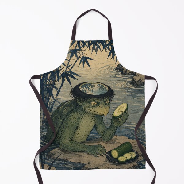 Item preview, Kappa's Cucumber Pond - Vintage Japanese Folklore Ukiyo-e Woodblock designed and sold by bapupa.