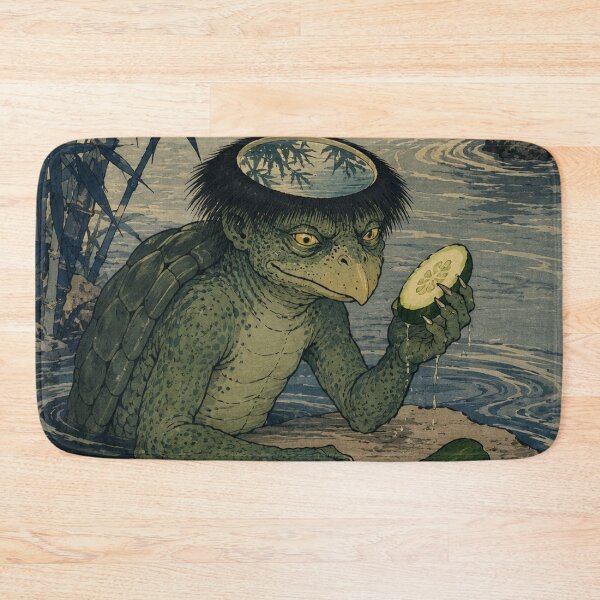 Item preview, Kappa's Cucumber Pond - Vintage Japanese Folklore Ukiyo-e Woodblock  designed and sold by bapupa.