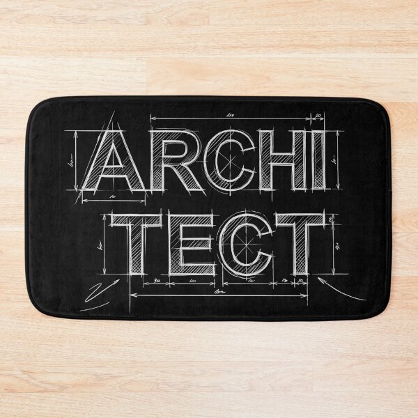 Item preview, Architect Technical Sketch Blueprint Typography designed and sold by MerchPOW.