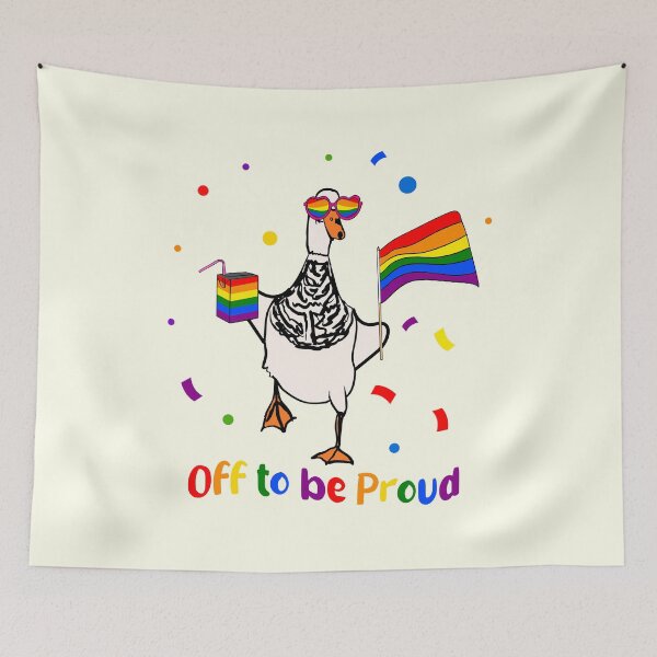 Item preview, Silly Goose Off to be Proud – Pride Month Rainbow Humor Illustration designed and sold by MaiZephyr.