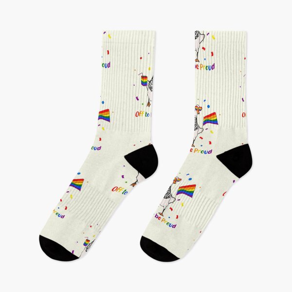 Item preview, Silly Goose Off to be Proud – Pride Month Rainbow Humor Illustration designed and sold by MaiZephyr.