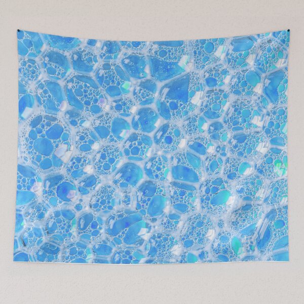Item preview, Neon Blue Water Bubbles Abstract Texture designed and sold by MariaAbaza.
