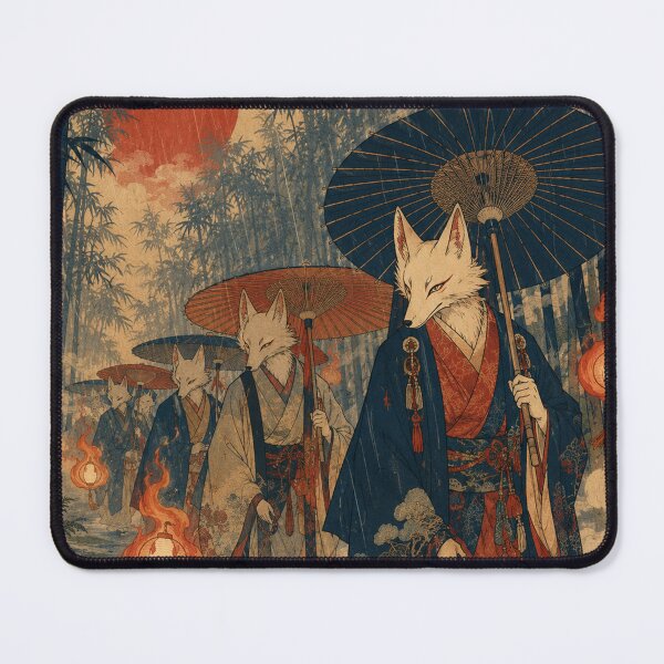 Item preview, Kitsune's Wedding Procession - Vintage Japanese Folklore Ukiyo-e Woodblock designed and sold by bapupa.