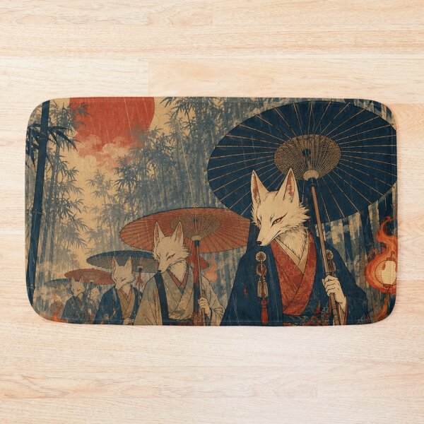 Aperçu de l'œuvre Cortège nuptial de Kitsune - Estampe japonaise traditionnelle Ukiyo-e créée et vendue par bapupa.