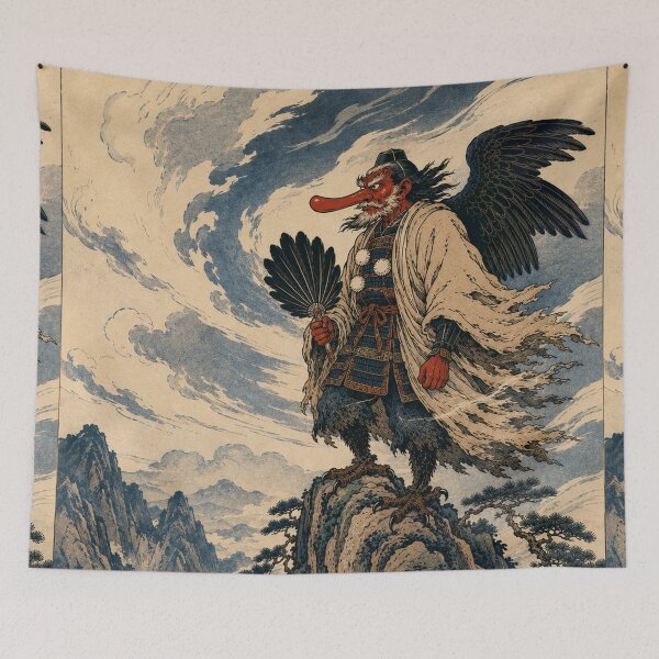 Item preview, Tengu's Mountain Roost - Vintage Japanese Folklore Ukiyo-e Woodblock  designed and sold by bapupa.