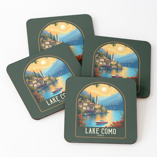 Item preview, Lake Como Vintage Travel Illustration designed and sold by HomeLivingCo.