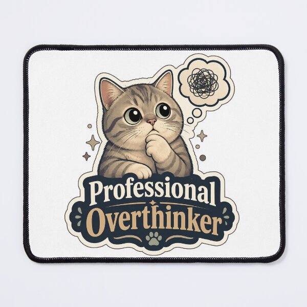 Item preview, Professional Overthinker Cat Meme Design designed and sold by ArtsyExplorer.