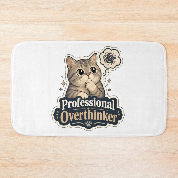 Item preview, Professional Overthinker Cat Meme Design designed and sold by ArtsyExplorer.