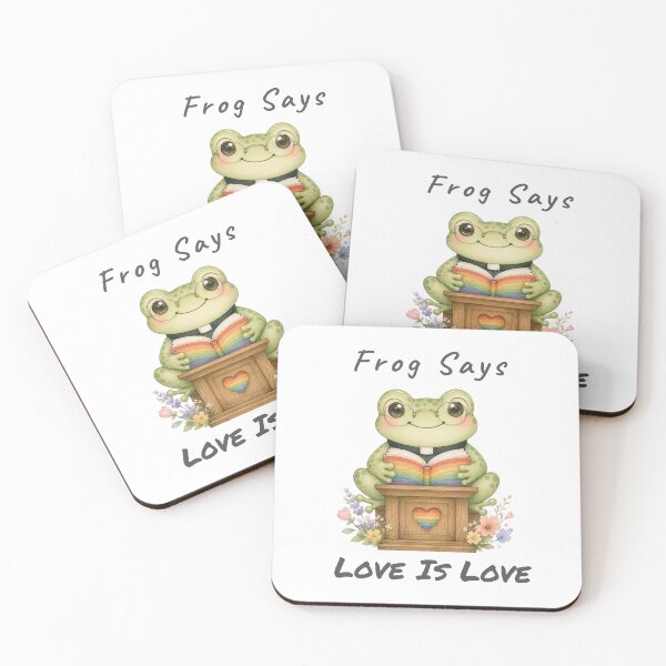 Item preview, Frog Says Love Is Love - Cute Pride LGBTQ Religious Reclamation Cottagecore Gift designed and sold by SillentDesign.