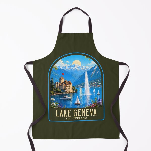 Item preview, Lake Geneva Vintage Travel Illustration designed and sold by HomeLivingCo.