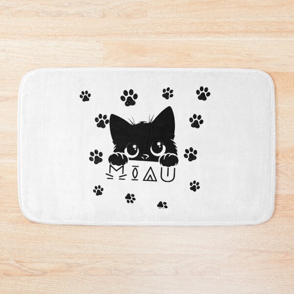 Item preview, Cute Peeking Black Cat with Paw Prints - Miau designed and sold by DesignByKhayal.