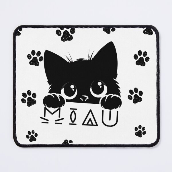 Item preview, Cute Peeking Black Cat with Paw Prints - Miau designed and sold by DesignByKhayal.