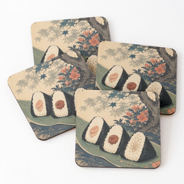 Item preview, Onigiri Picnic - Vintage Japanese Food Ukiyo-e Woodblock  designed and sold by bapupa.