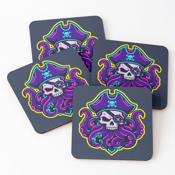 Item preview, Neon Pirate Octopus Skull Mascot designed and sold by Idans.