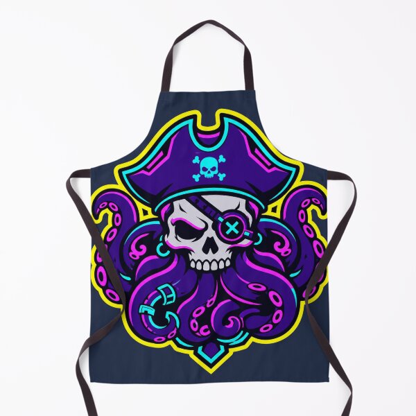 Item preview, Neon Pirate Octopus Skull Mascot designed and sold by Idans.