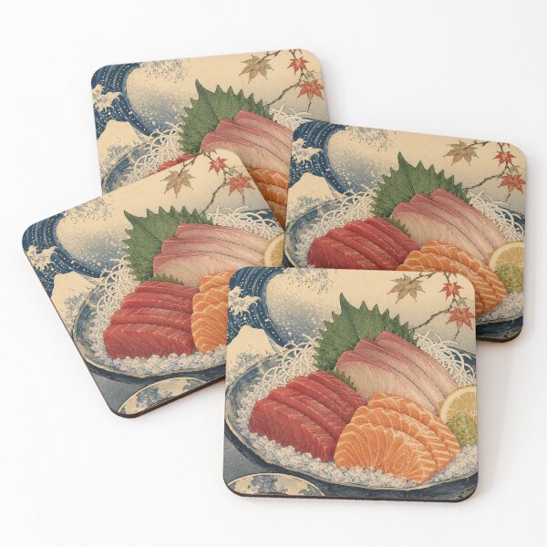 Item preview, Sashimi Ice Garden - Vintage Japanese Food Ukiyo-e Woodblock  designed and sold by bapupa.