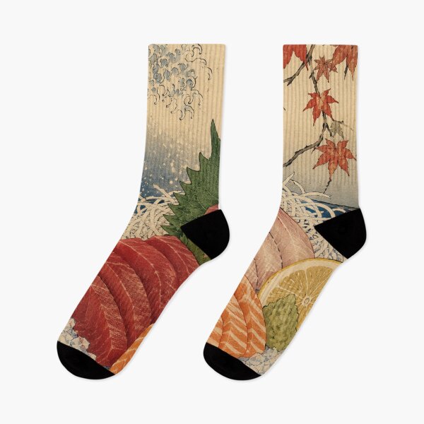 Item preview, Sashimi Ice Garden - Vintage Japanese Food Ukiyo-e Woodblock  designed and sold by bapupa.