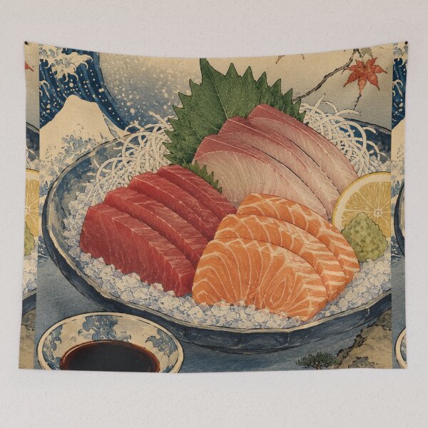 Item preview, Sashimi Ice Garden - Vintage Japanese Food Ukiyo-e Woodblock  designed and sold by bapupa.